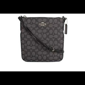 Black and grey coach purse